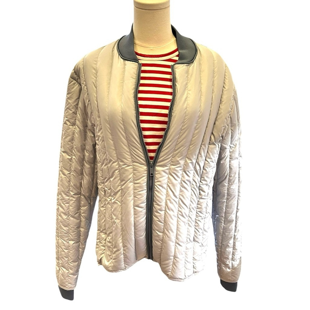 FRAME Denim NWT Quilted LinerDown Puffer Jacket in Steel Sz M - Picture 4 of 8